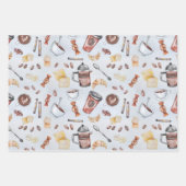 Cute Waterverf Coffee Lover Pattern Pastel Blue Inpakpapier Vel (Voorkant)