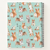 Cute Waterverf Corgi Dog Pattern Monogram Notitieboek (Achterkant)