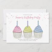 Cute Waterverf Cupcakes QR Code Social Media Kaart (Voorkant)