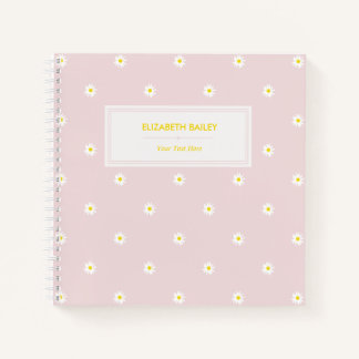 Cute Waterverf Daisy Pattern Roze Spiral Notebook Notitieboek