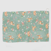 Cute Waterverf Deer Patroon Golfhanddoek (Horizontaal)