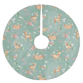 Cute Waterverf Deer Patroon Kerstboom Rok (Voorkant)