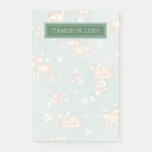 Cute Waterverf Deer Patroon Post-it® Notes (Voorkant)