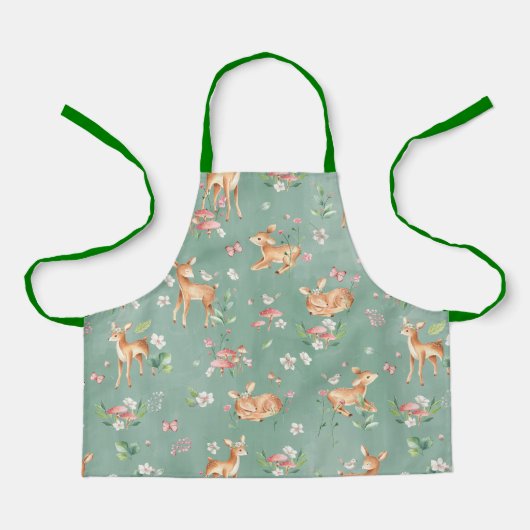 Cute Waterverf Deer Patroon Schort (Voorkant)