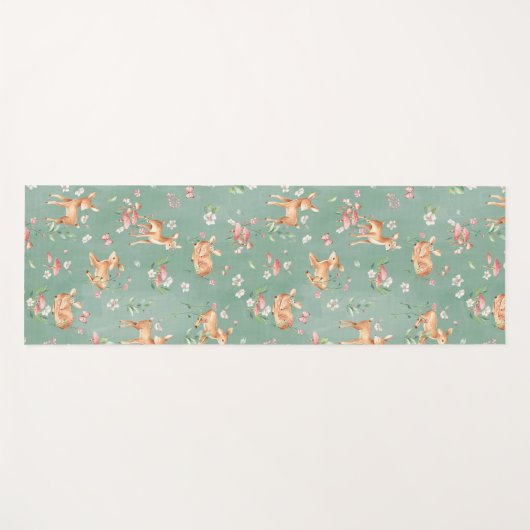 Cute Waterverf Deer Patroon Yogamat (Voorkant (horizontaal))