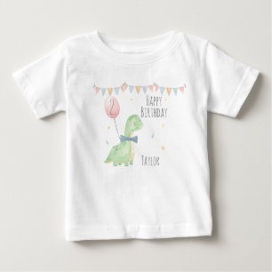 Cute Waterverf Dinosaur Birthday Boy Personalized
