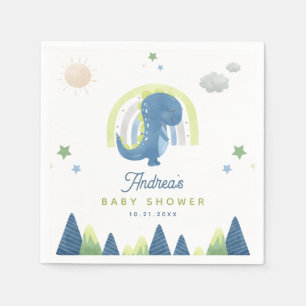 Cute Waterverf Dinosaur T-Rex Baby shower Party Servet