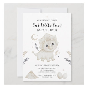 Cute Waterverf Dinosaurus Baby Shower Uitnodiging