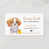 Cute Waterverf Dog Grooming Service Visitekaartje (Voorkant)