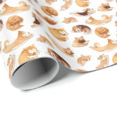 Cute Waterverf Dogs Illustrated Pattern Cadeaupapier (Rol Hoek)