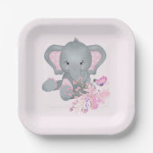 Cute waterverf Elephant Papieren Bordje (Voorkant)