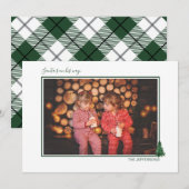 Cute Waterverf Evergreen & Pset Holiday Card Feestdagenkaart (Voorkant / Achterkant)