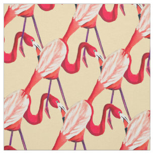 Cute waterverf flamingo funky modern stof