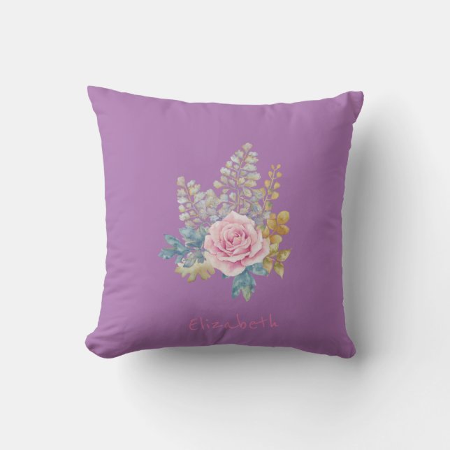 Cute Waterverf Flower - Personalized Kussen (Voorkant)