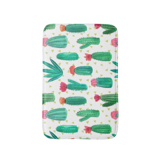 Cute Waterverf Flowering Cactus Pattern Badmat (Voorkant Verticaal)