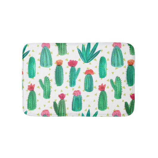Cute Waterverf Flowering Cactus Pattern Badmat (Voorkant)