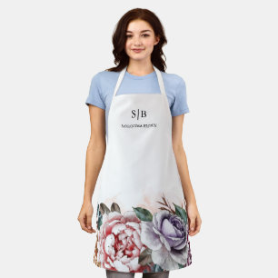 Cute Waterverf Flowers Cook Chef Baker Schort