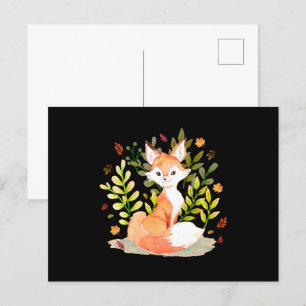 Cute Waterverf Fox Animal Briefkaart