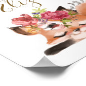 Cute waterverf fox baby gepersonaliseerd poster (Hoek)
