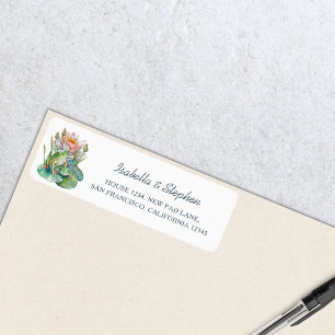 Cute Waterverf Frogs Return Address Custom Name Etiket