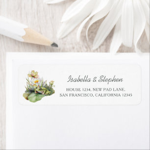 Cute Waterverf Frogs Return Address Custom Name Etiket