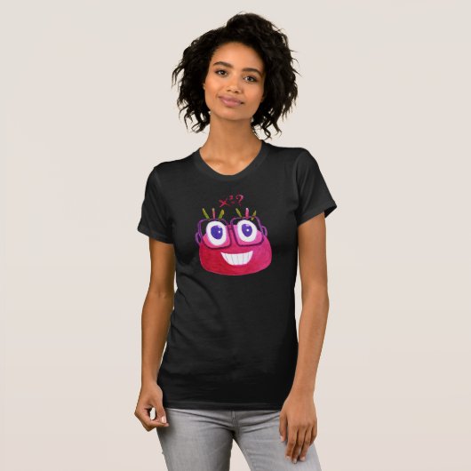 Cute Waterverf Geek Snoep Character Mathematicus T-shirt (Voorkant volledig)