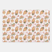 Cute Waterverf Gingerbrood House White Kerstmis Inpakpapier Vel (Voorkant)