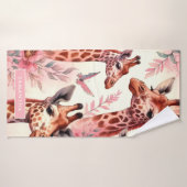 Cute Waterverf Giraffe Badhanddoek (Badhanddoek)
