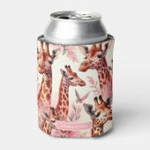 Cute Waterverf Giraffe Blikjeskoeler (Blikje Voorkant)