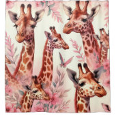 Cute Waterverf Giraffe Douchegordijn (Voorkant)