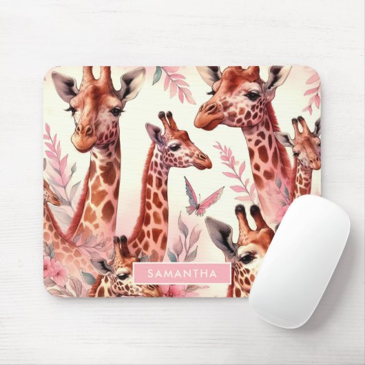 Cute Waterverf Giraffe Muismat (Met muis)