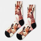 Cute Waterverf Giraffe Sokken (Links)