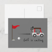 Cute Waterverf Golf Fun Golf roept citaat op Briefkaart (Voorkant / Achterkant)