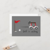 Cute Waterverf Golf Fun Golf roept citaat op Kaart (Voorkant / Achterkant in situ)