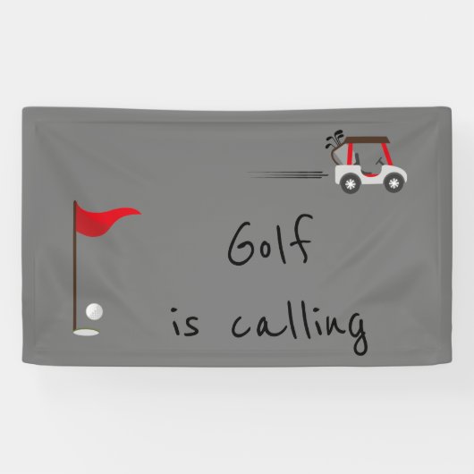 Cute Waterverf Golf Fun Golf roept citaat op Spandoek (Horizontaal)
