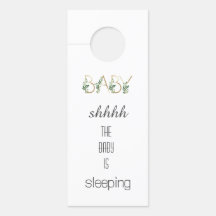 Cute Waterverf Greenery laat Baby slapend over