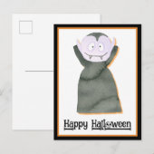 Cute Waterverf Halloween Dracula Vampire Briefkaart (Voorkant / Achterkant)