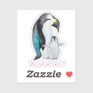 Cute waterverf keperor pinguins sticker
