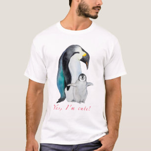 Cute waterverf keperor pinguins t-shirt