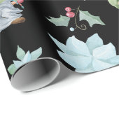 Cute Waterverf kerstgnomen Pattern Cadeaupapier (Rol Hoek)