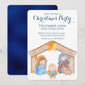 Cute Waterverf Kerstmis Natitivity Scene Kaart (Voorkant / Achterkant)