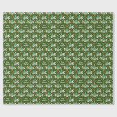 Cute Waterverf kerstritten Pattern Green Cadeaupapier (Vlak)