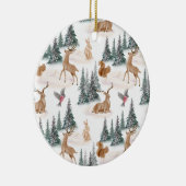 Cute Waterverf Kerstsneeuwbos Keramisch Ornament (Rechts)