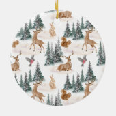 Cute Waterverf Kerstsneeuwbos Keramisch Ornament (Achterkant)