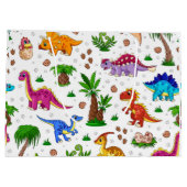 Cute Waterverf Kinderen Birthday Dinosaur Groot Cadeauzakje (Achterkant)