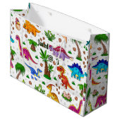 Cute Waterverf Kinderen Birthday Dinosaur Groot Cadeauzakje (Voorkant Gekanteld)