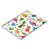 Cute Waterverf Kinderen Pattern Dinosaur Notitieboek (Linkerzijde)