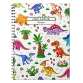 Cute Waterverf Kinderen Pattern Dinosaur Notitieboek (Voorkant)
