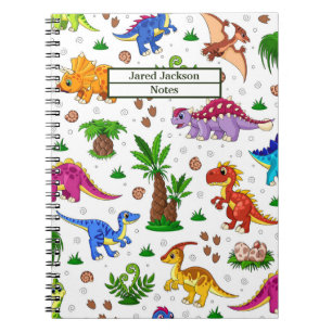 Cute Waterverf Kinderen Pattern Dinosaur Notitieboek