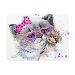 Cute Waterverf Kitten Magneet